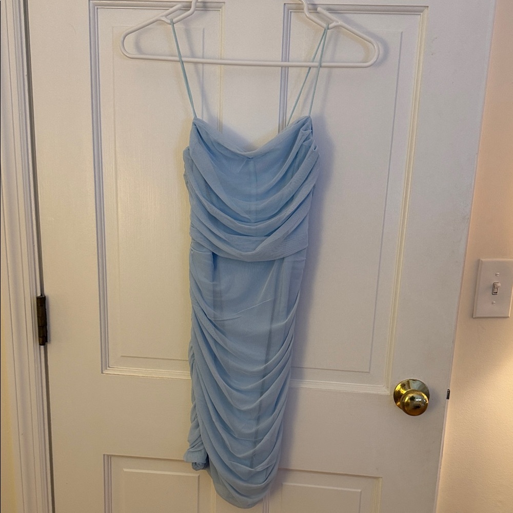 Princess Polly Light Blue Draped Mini Dress